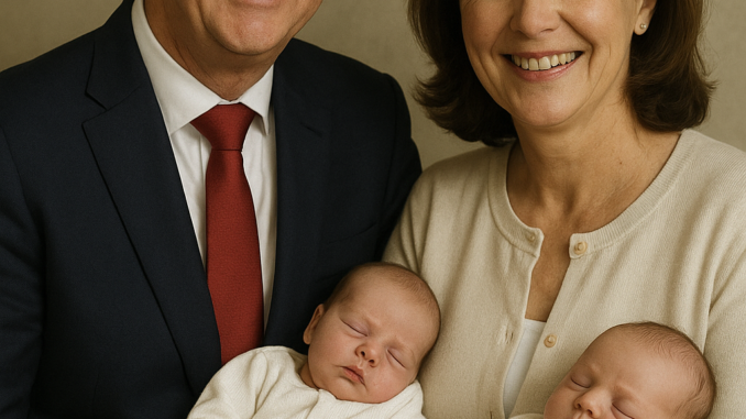 Family Portrait with Newborn Twins